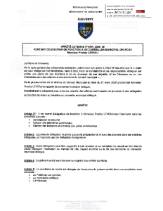 ARR_2026_38 – Délégation de fonction au conseiller municipal délégué